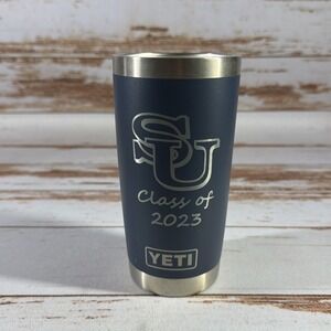 Yeti Rambler 20 oz Tumbler Stainless Steel Blue Custom Engraved SU 2023 No Lid